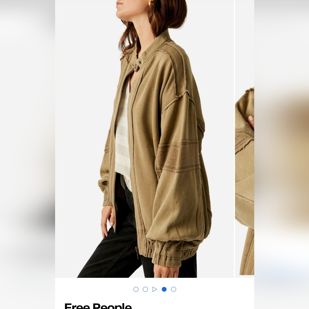 (SOLD) Free People Lou Moto Zip Jacket in GREEN SIZE M - Picture 3 of 11